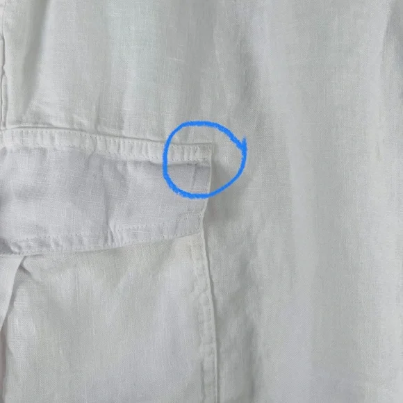 Johnny Was MARIPOSA White Linen Embroidered Cargo Pant Size Large - Picture 2 of 7